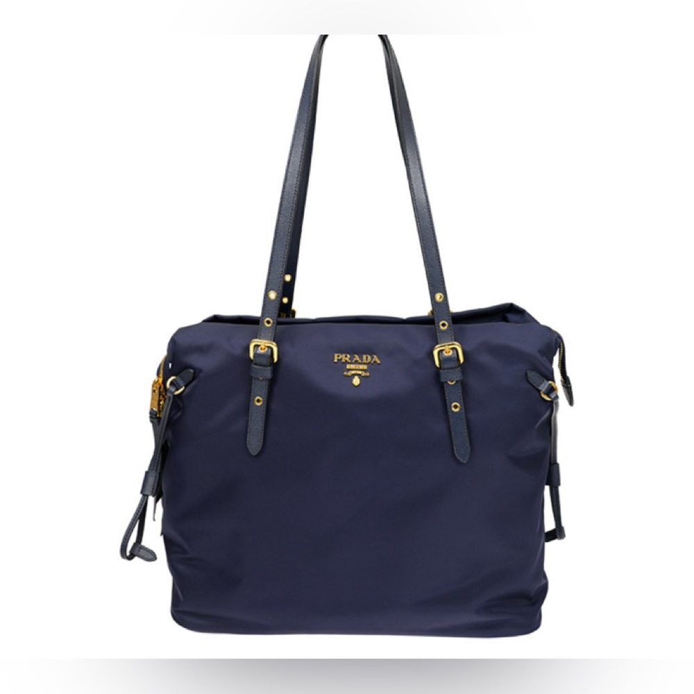 Prada Navy Nylon Tote